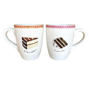 Nancy Green Boston Warehouse Trading Desert Excuses Cake Slices Mug Set Of 2 EUC